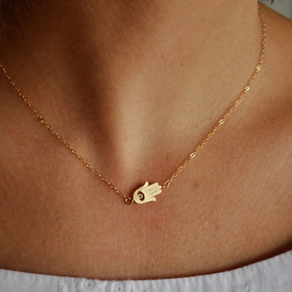 Gold Hamsa Hand Necklace